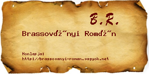 Brassoványi Román névjegykártya